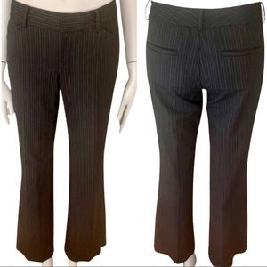 ELIE TAHARI Blue Pinstripe Slim Flare Dress Pants